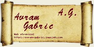 Avram Gabrić vizit kartica